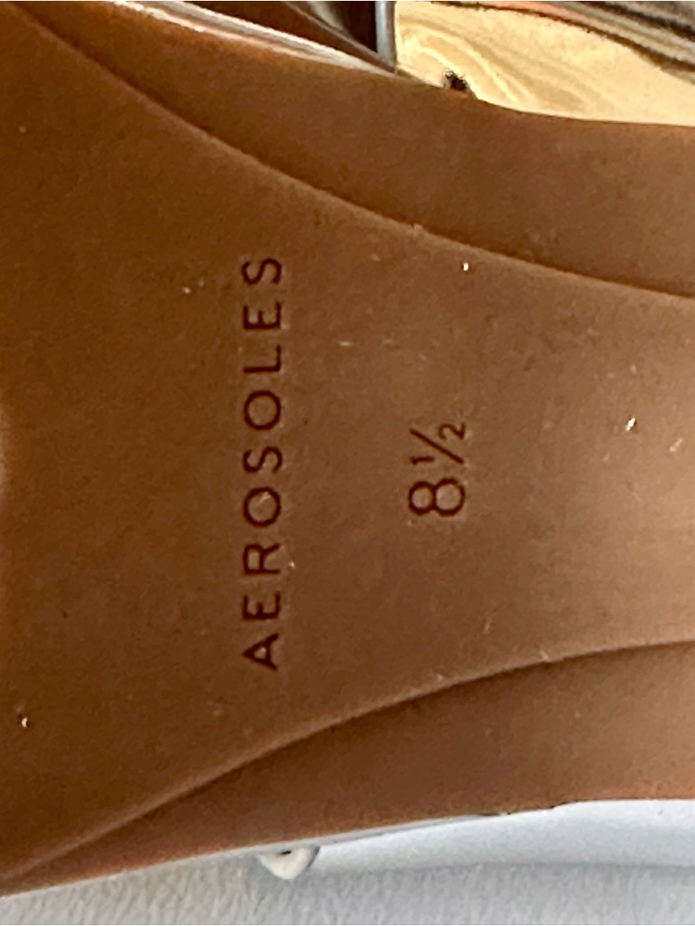 AEROSOLES Metallic SILVER Wide-Strap Slingback Platform Sandals. Worn once 8.5 - Picture 13 of 15